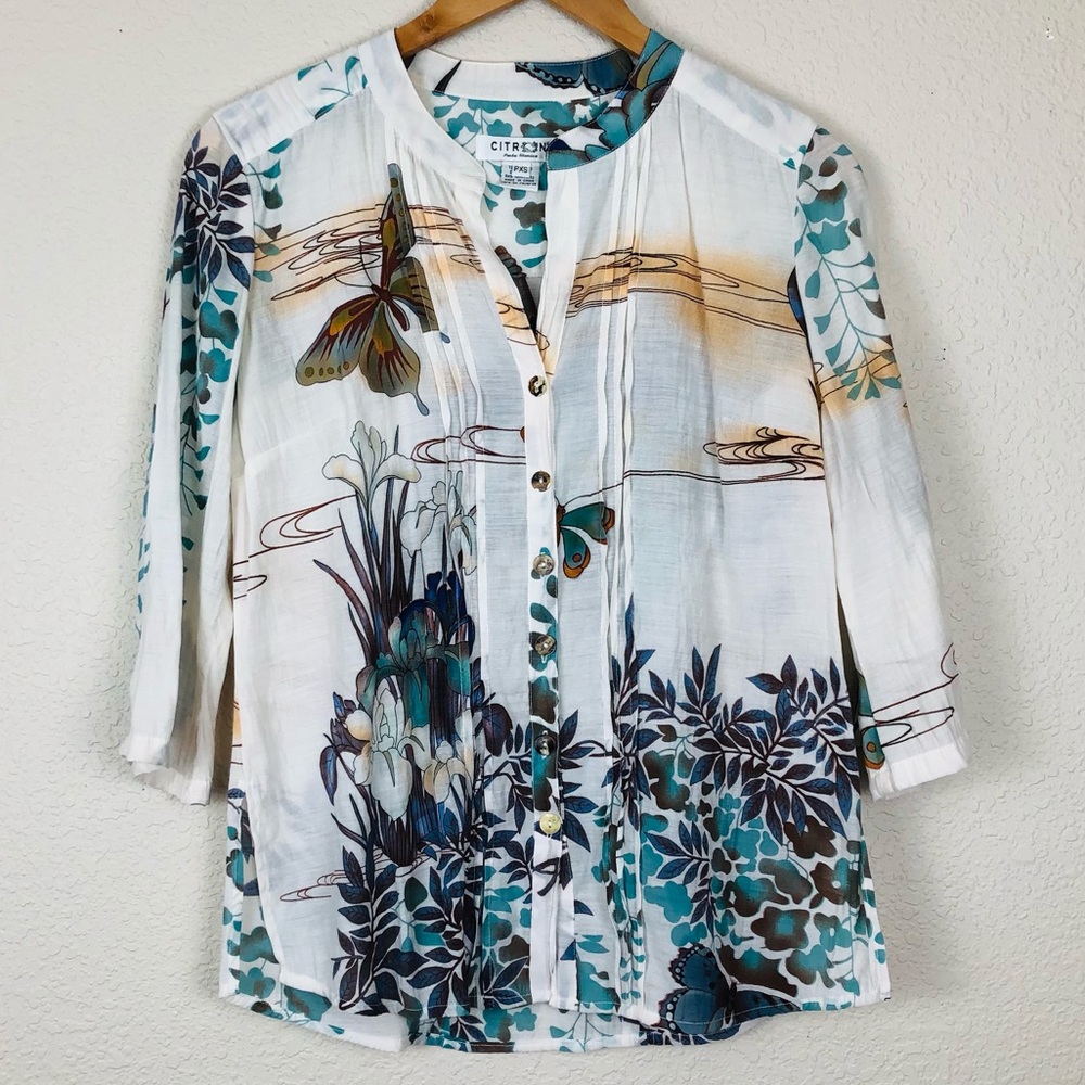 Citron of Santa Monica Butterfly Bamboo blend Tunic